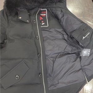 Men's Black Down-Filled 3Q Moose Knuckles Jacket